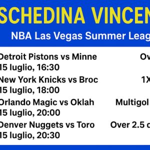 Schedina Vincente – NBA Las Vegas Summer League 15 LUGLIO 2025