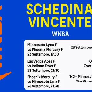 Schedina Vincente – WNBA Playoffs 23 e 26 Settembre 2025