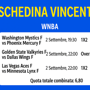 Schedina Vincente – WNBA 4 Settembre 2025