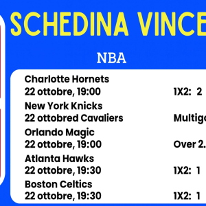 Schedina Vincente – NBA 22 ottobre 2025